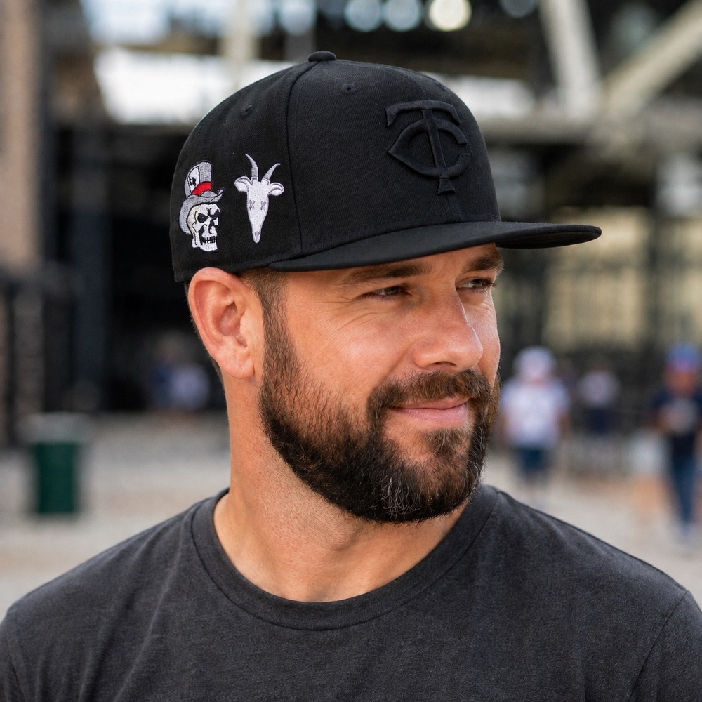 New Era 59FIFTY Minnesota Twins Cooperstown Hat Black Fitted Skull Goat Custom